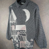 Nicolucchi Jumper Womens Large L Grey Knitted Pullover